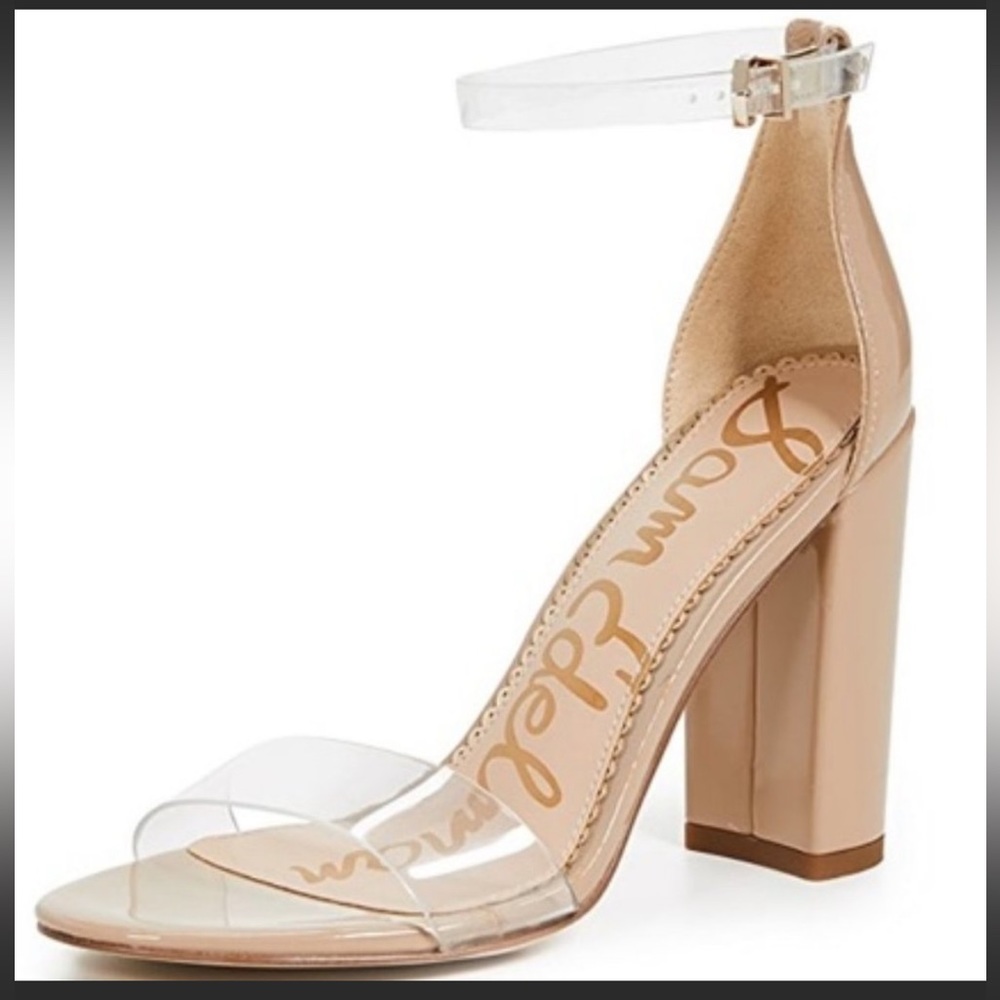 Sam Edelman Yaro Heels in Clear & Nude Patent